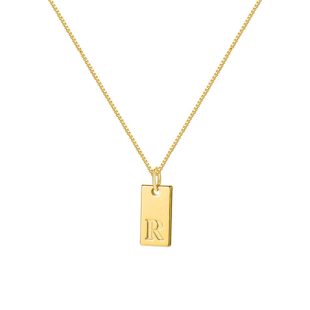 English Letter Necklace Creative Box Chain English Letter Square Pendant Clavicle Chain - Lawangin